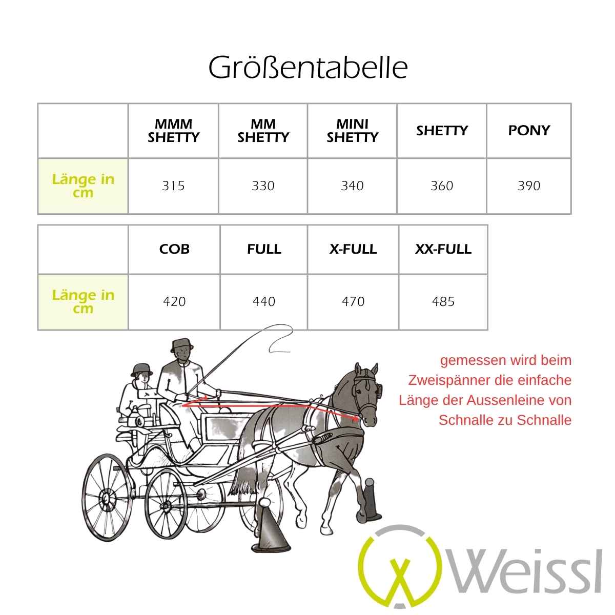 WEISSL Fahrleine Vorderleine Zehnspänner PRO