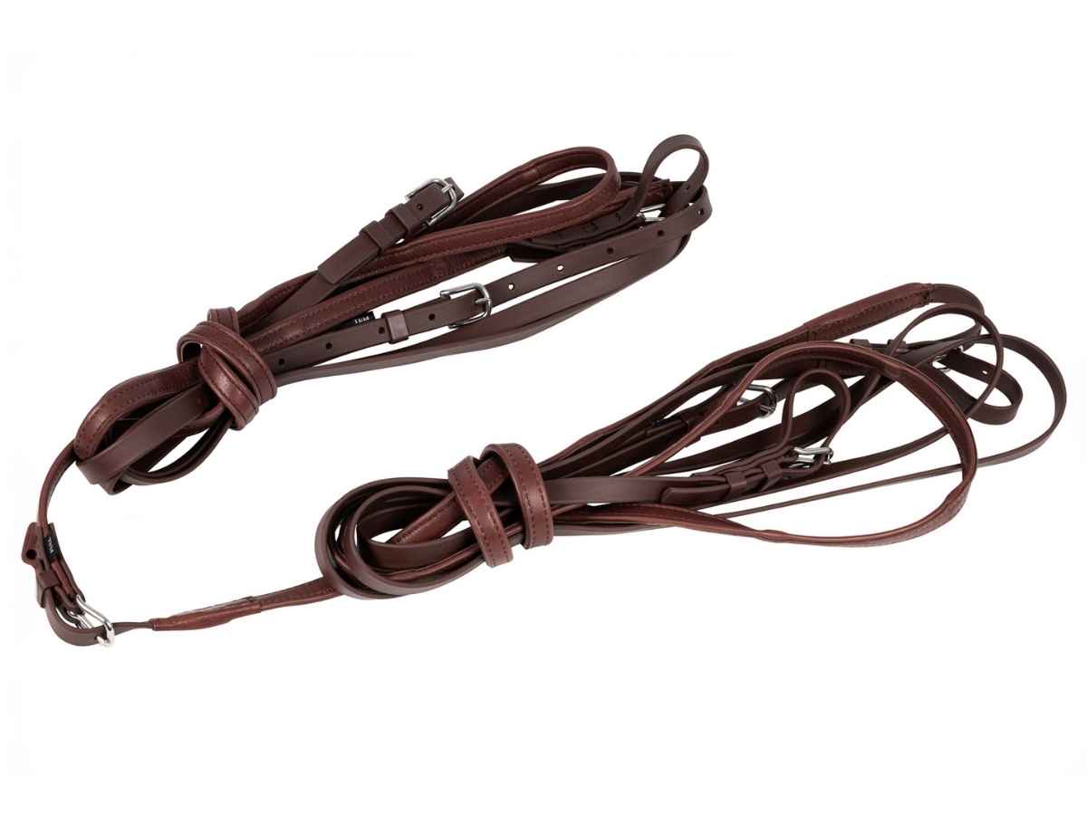 ARDEN Fahrleine Biothane Vierspänner Vorderleine mit Softleder Handstück