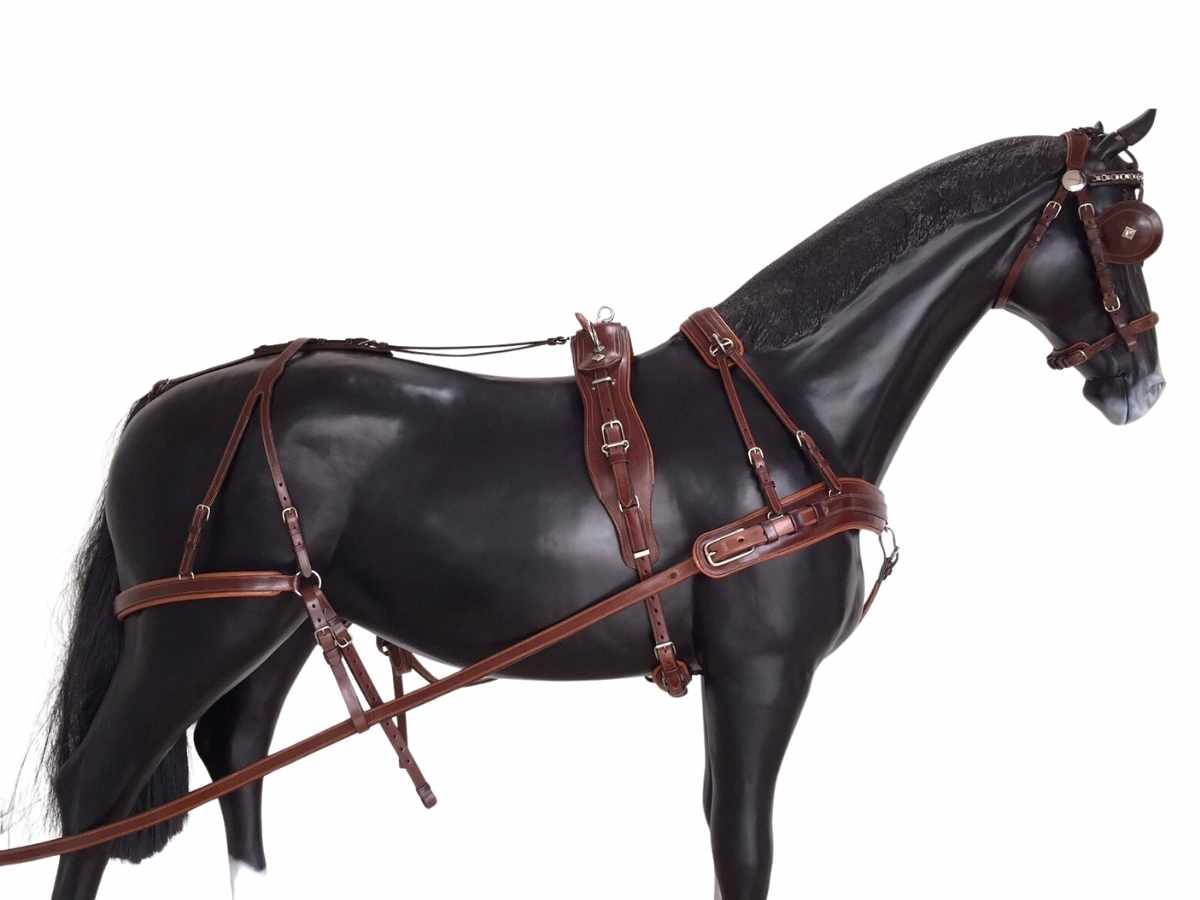 Arden Pferdegeschirr Leder Super LUX Einspänner Brustblatt anatomisch