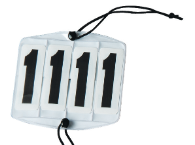 WEISSL startnummers kopnummers flexibel viercijferig met rubber, vierkant, paar