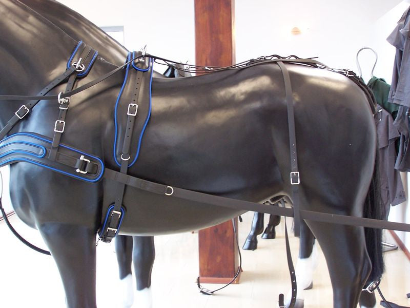 Arden Marathon Biothane Zweispänner Brustblatt anatomisch lang (Einzelteil) braun mit farbigem Keder