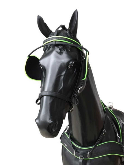 Arden Marathon Biothane Stirnriemen schwarz mit farbigem Keder