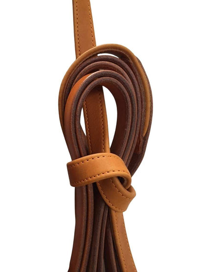 Arden Fahrleine Leder Super Lux Zweispänner Kreuzleine 19 mm mit Softlederhandstück