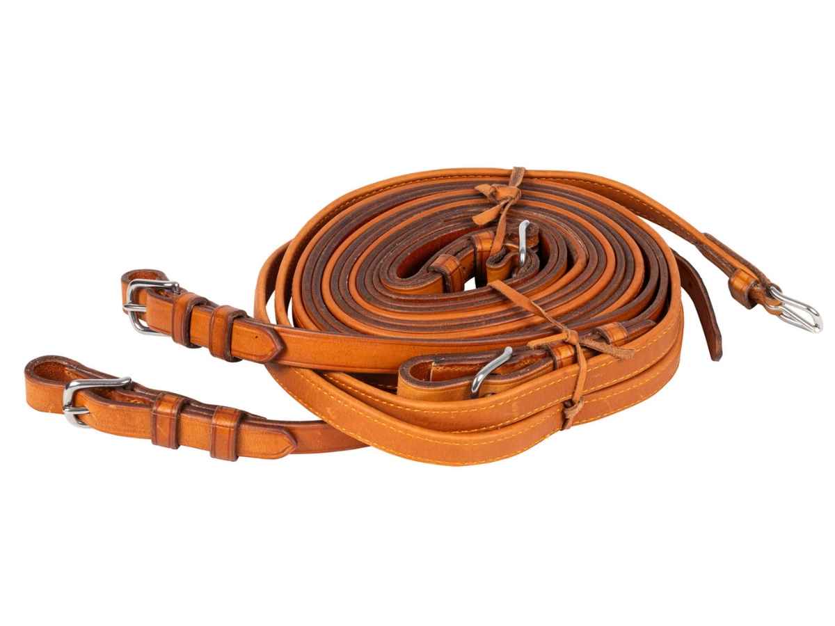 Arden Fahrleine Leder Super Lux Vierspänner mit Softlederhandstück Komplettset 19 mm