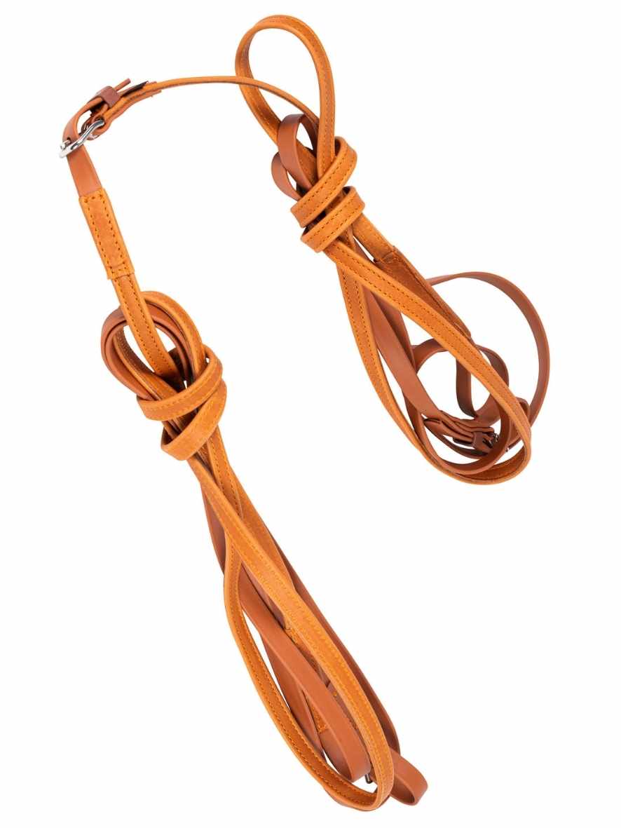 Arden Fahrleine Tandem Biothane Vorderleine mit Softleder-Handstück