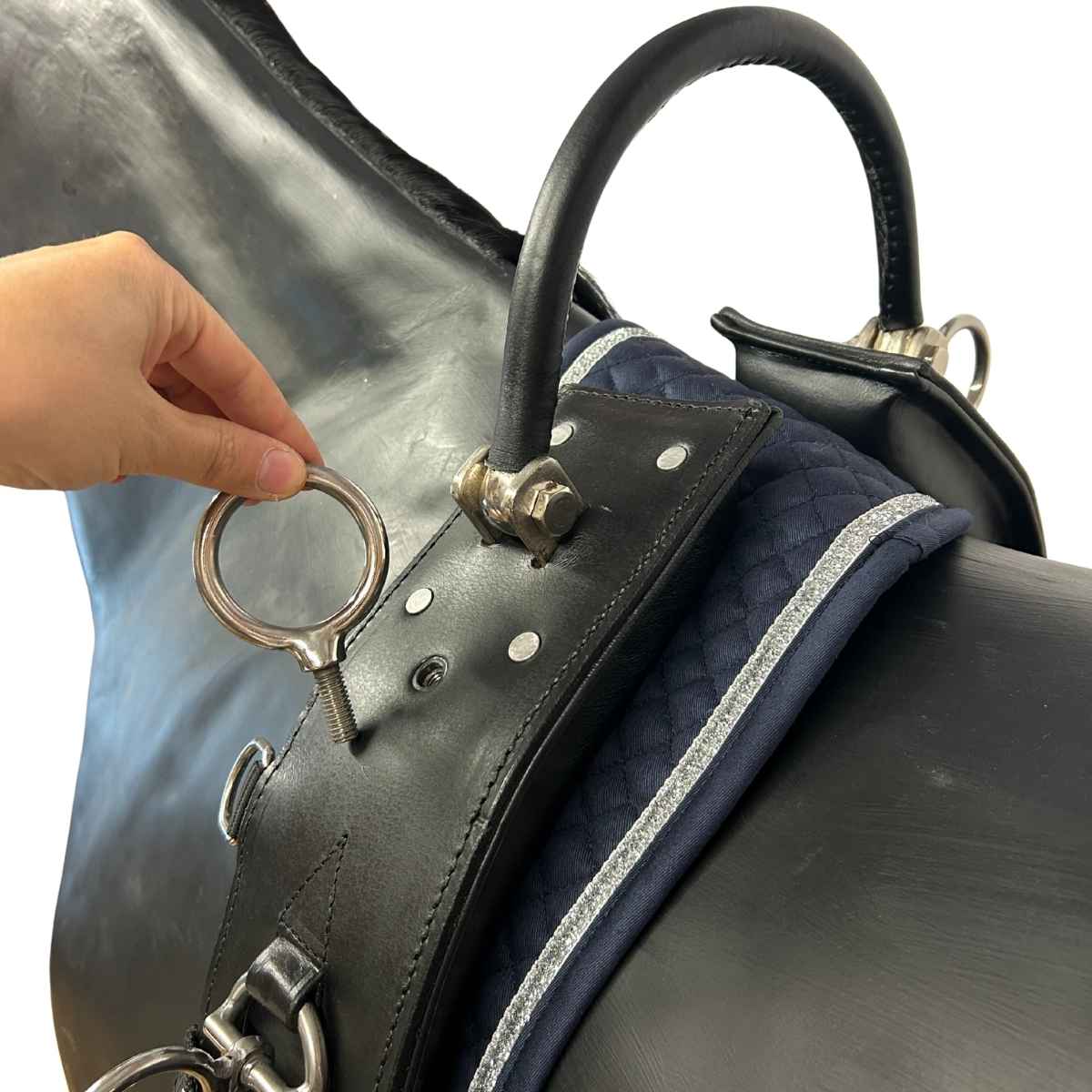 WEISSL Longiergurt Leder mit Bügel 