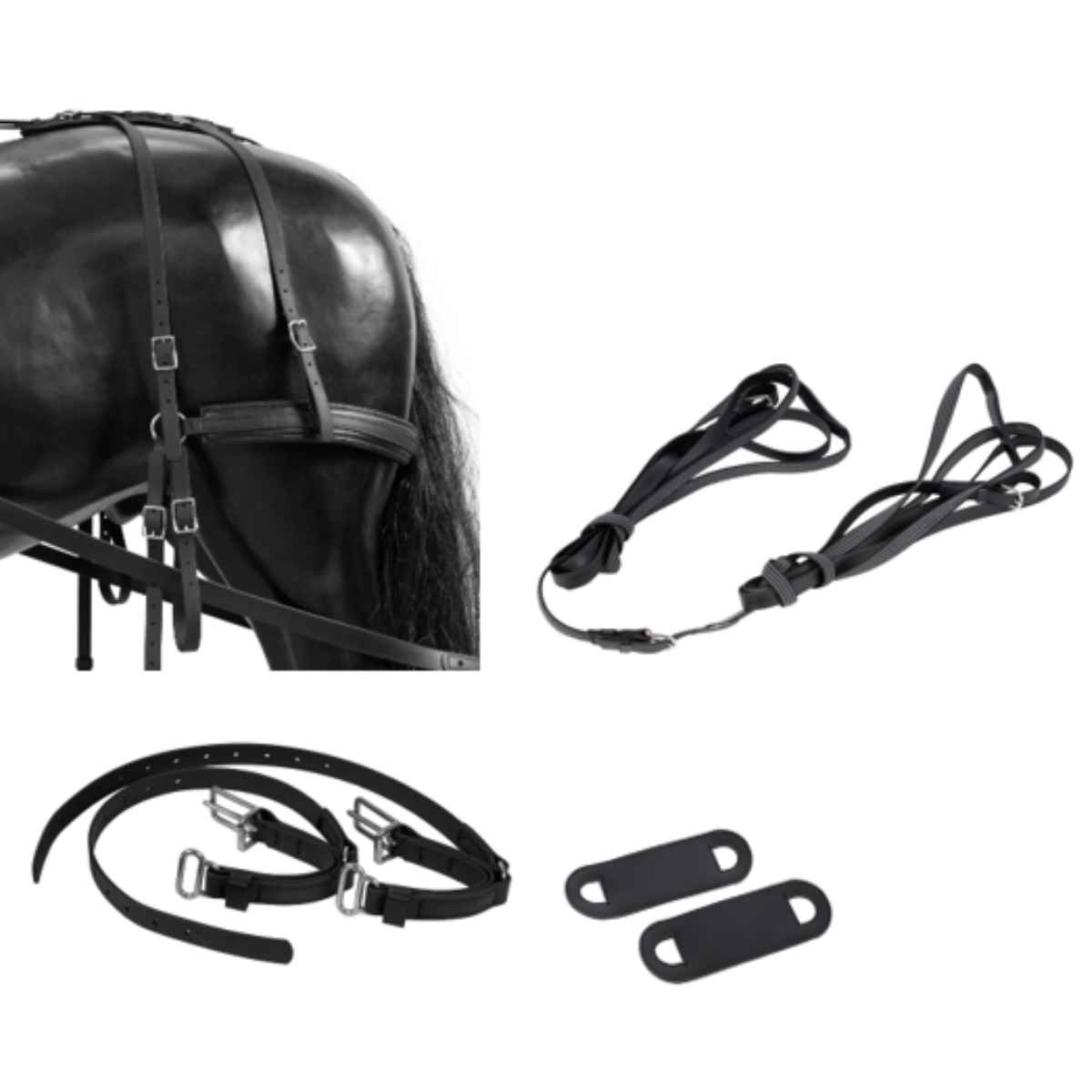 ARDEN Adapter Set Kombigeschirr von Zwei- auf Einspänner inkl. Hintergeschirr 