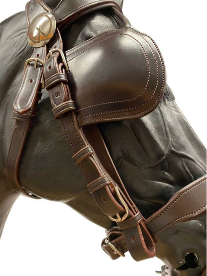 WEISSL Fahrzaum COMBI SPORT englisch kombiniert mit Scheuklappen dunkelbraun