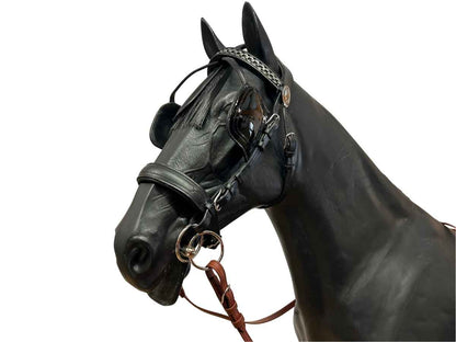 WEISSL Backenstücke mit Scheuklappen Blendklappen Lack für Fahrzaum