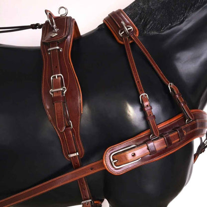 Arden Pferdegeschirr Leder Super LUX Einspänner Brustblatt anatomisch