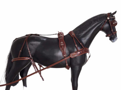 Arden Pferdegeschirr Leder Super LUX Einspänner Brustblatt anatomisch